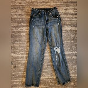 Sincerely Jules Distressed Straight Leg Jean Sz 1